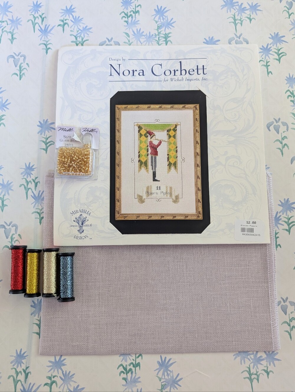 Nora Corbett 12 Days of Christmas Eleven Pipers Piping Cross Stitch Kit NEW